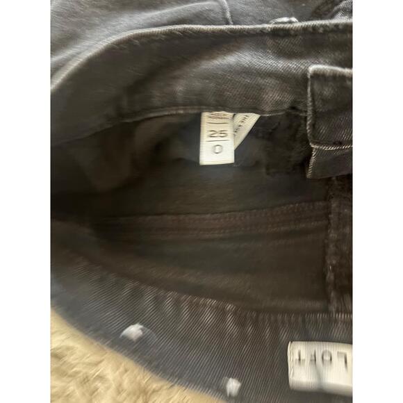 LOFT Kick Crop Jeans Womens 0 Washed Black High Rise Pintucked Flare Modern - Picture 6 of 7